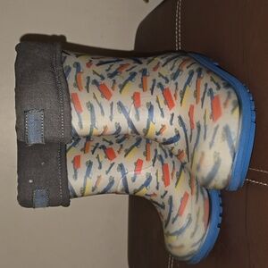 Munchkin by Stride Rite Slip-On Rain Snow Boots Cars Trucks Blue